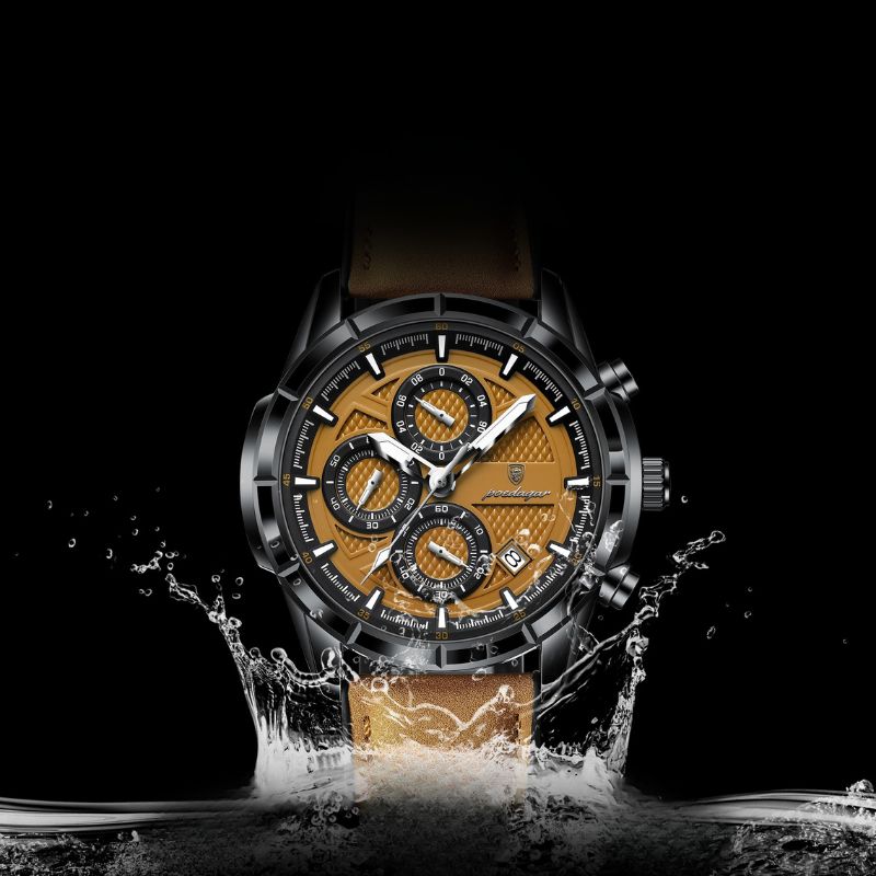 Montre Homme Cuir Quartz Chronographe