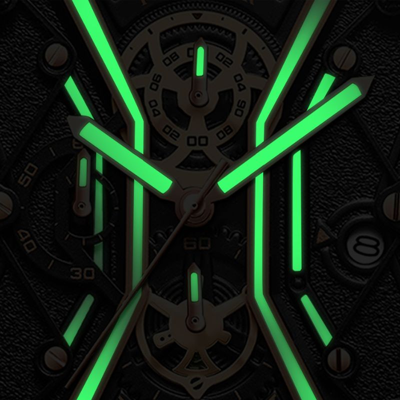 Montre homme cuir carré chronographe