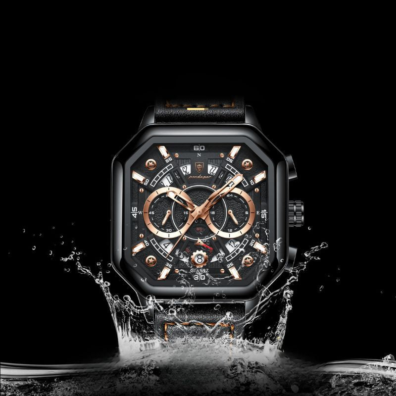 Montre homme cuir quartz sport étanche