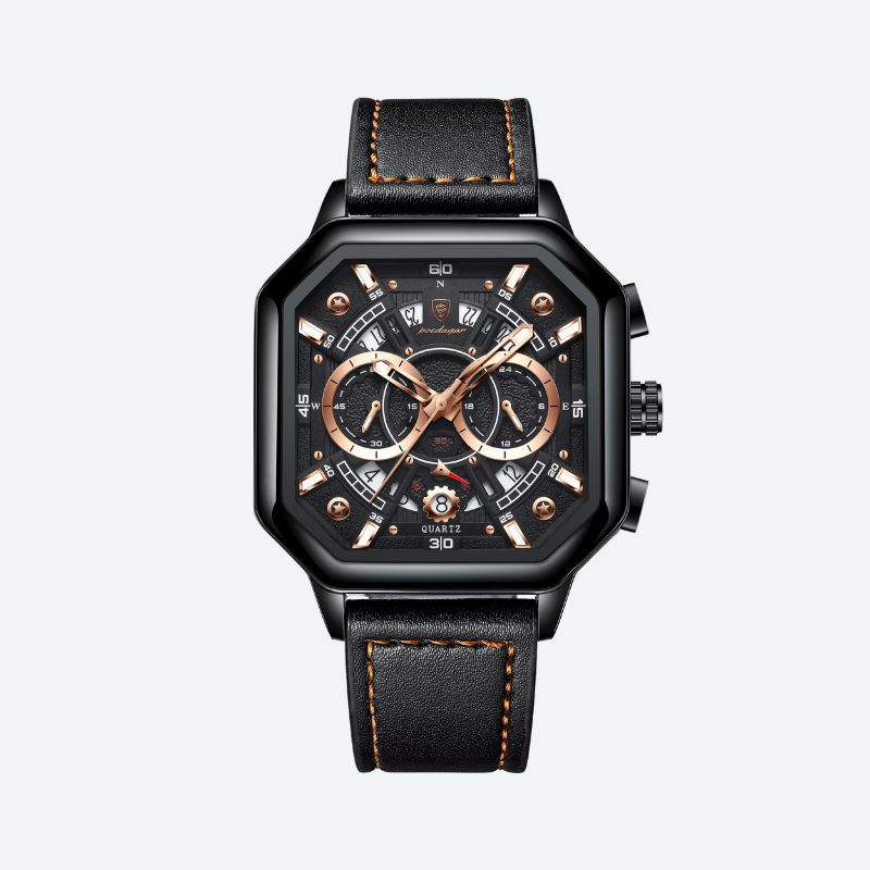 Montre homme cuir quartz sport étanche