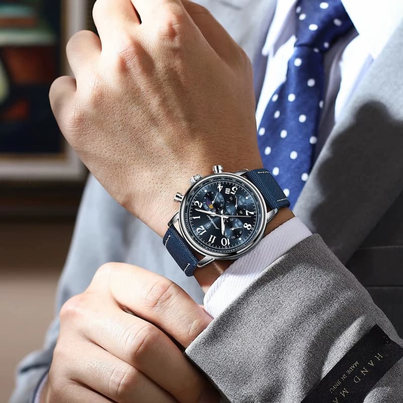 Montre militaire chronographe homme avec bracelet nylon